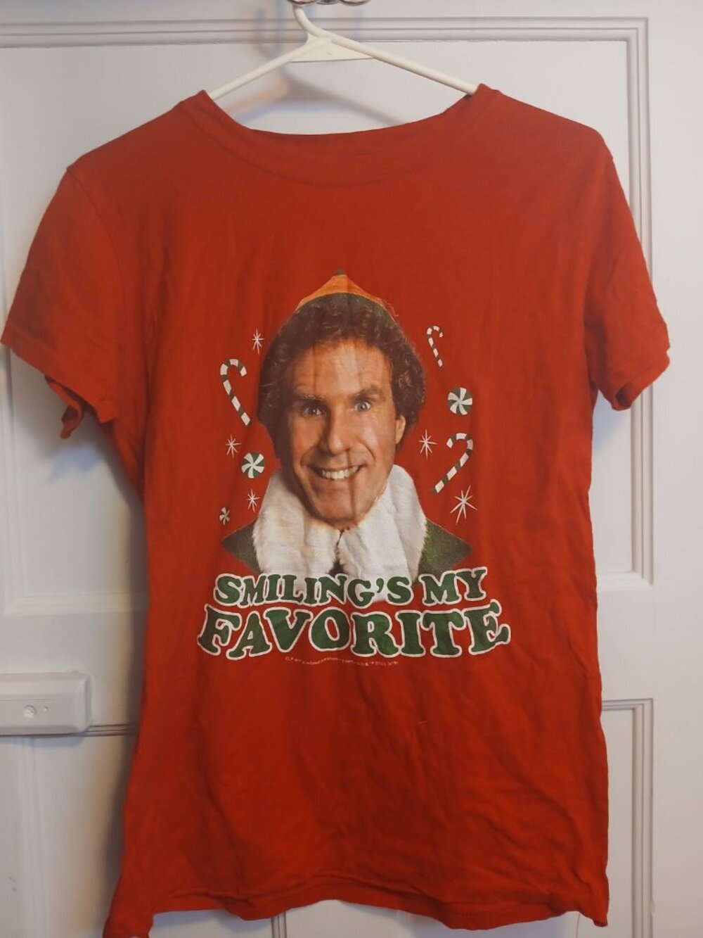 Tultex Womens L Buddy The Elf "Smilings my favorite" Shirt